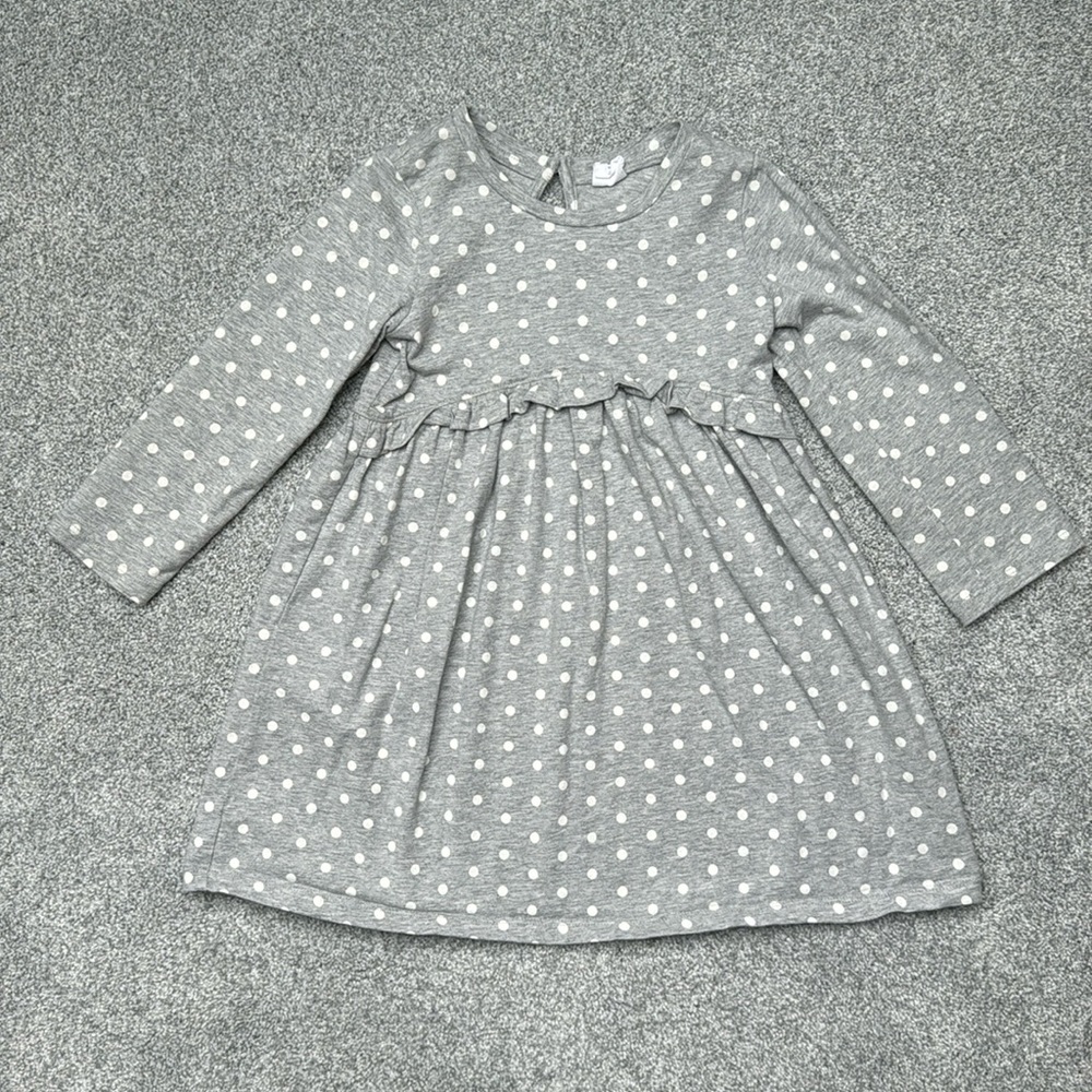 Gap Girls Dress - Gray w/white polka dots - Size 4
